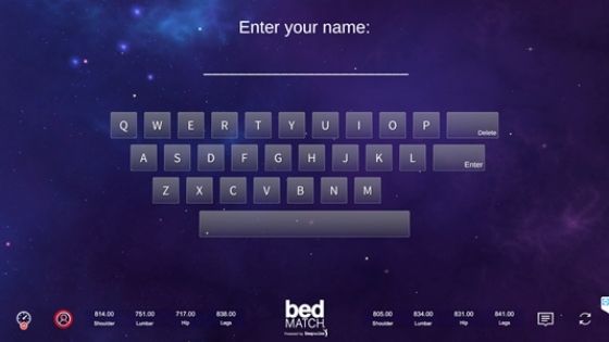 BedMatch Name Entry Screen